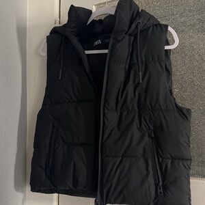 Zara Quilted Black Vest